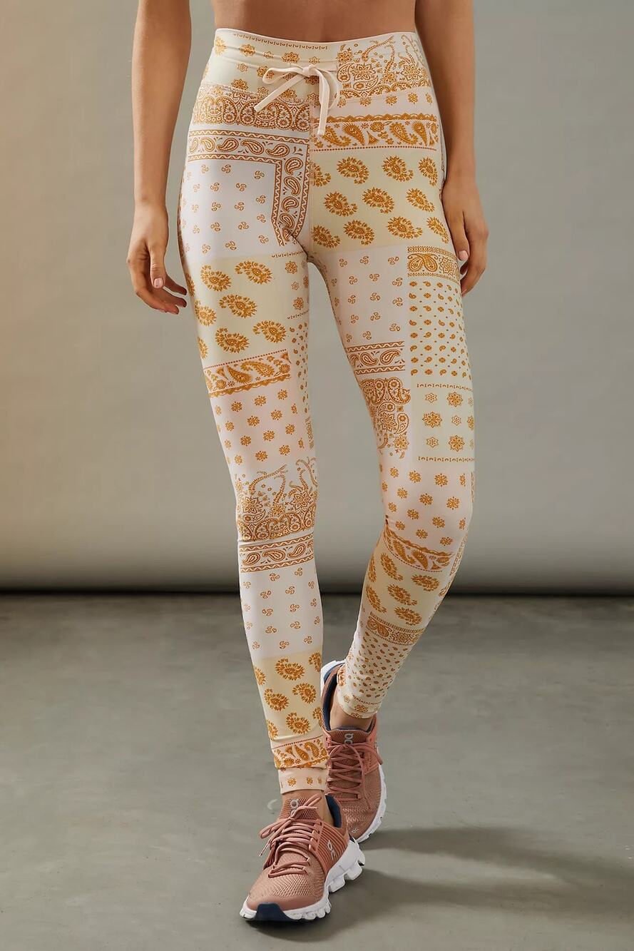The Upside Carmen Bandana Leggings Anthropologie High Rise Drawstring sz 6